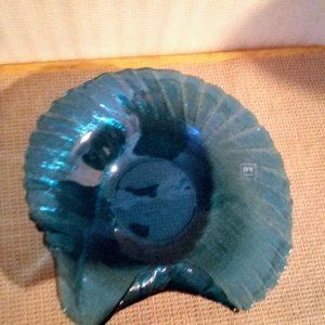 Vintage 1960's IVV Cobalt Blue Glass Bowl-Size: 10” in Diameter approximately